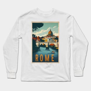 Rome Travel Poster Long Sleeve T-Shirt